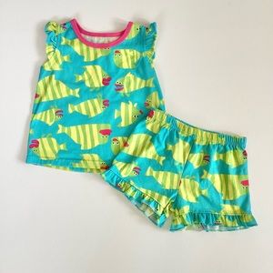 Aqua Fish Shorts Pajamas